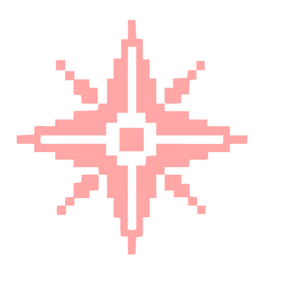 Pixel Compass Rose Logo #ffa6a6
