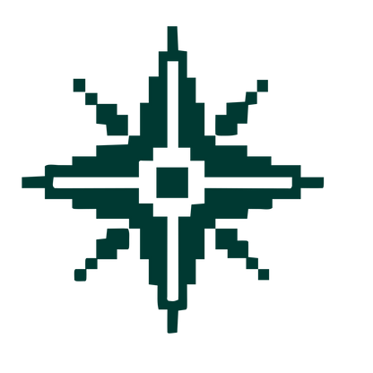 Pixel Compass Rose Logo #003932