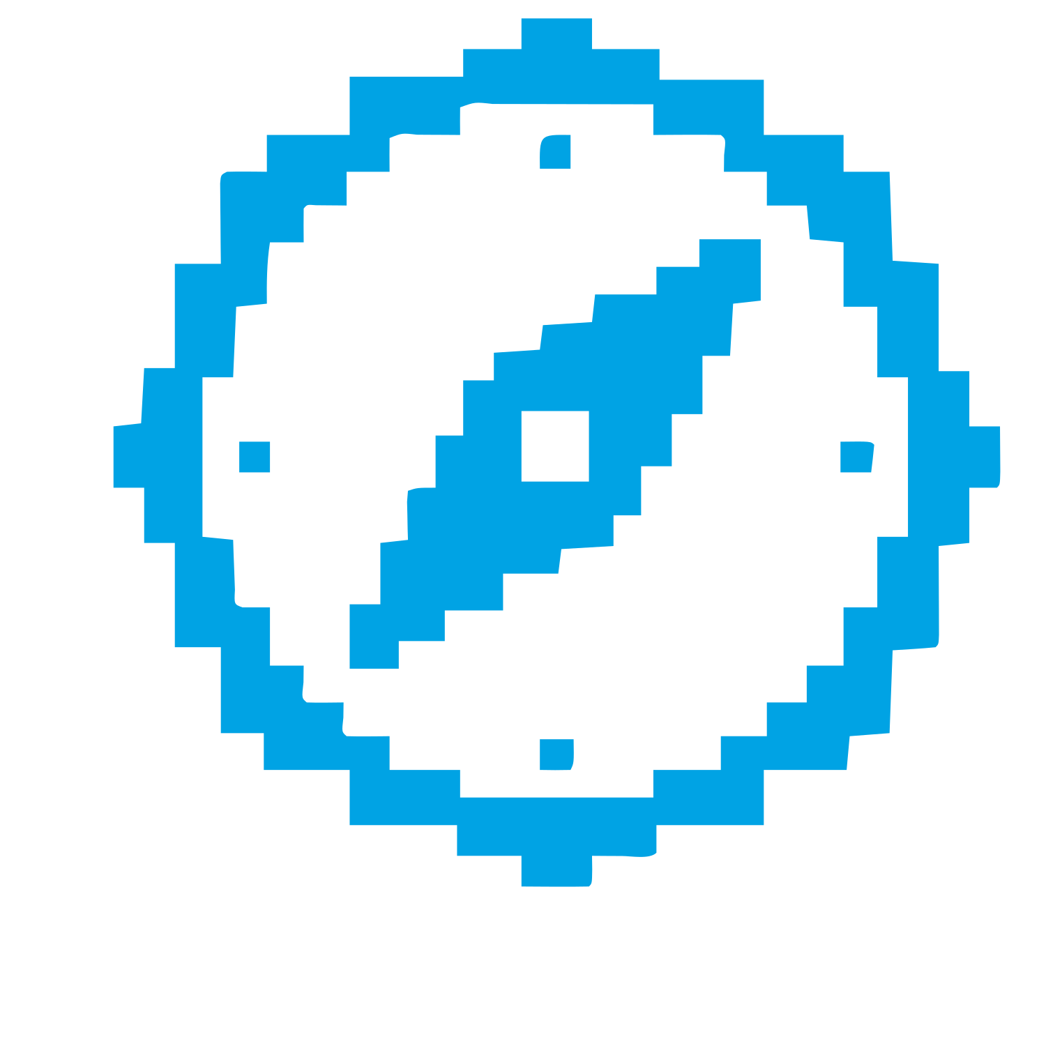 Pixel Compass Logo #00a3e4