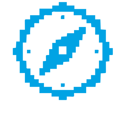 Pixel Compass Logo #00a3e4