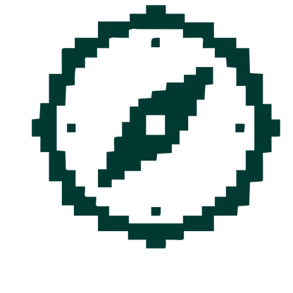 Pixel Compass Logo #003932