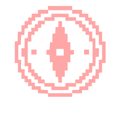Pixel Compass Rose Logo #ffa6a6