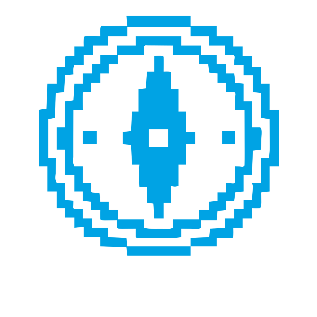Pixel Compass Rose Logo #00a3e4