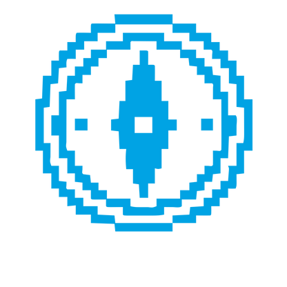 Pixel Compass Rose Logo #00a3e4