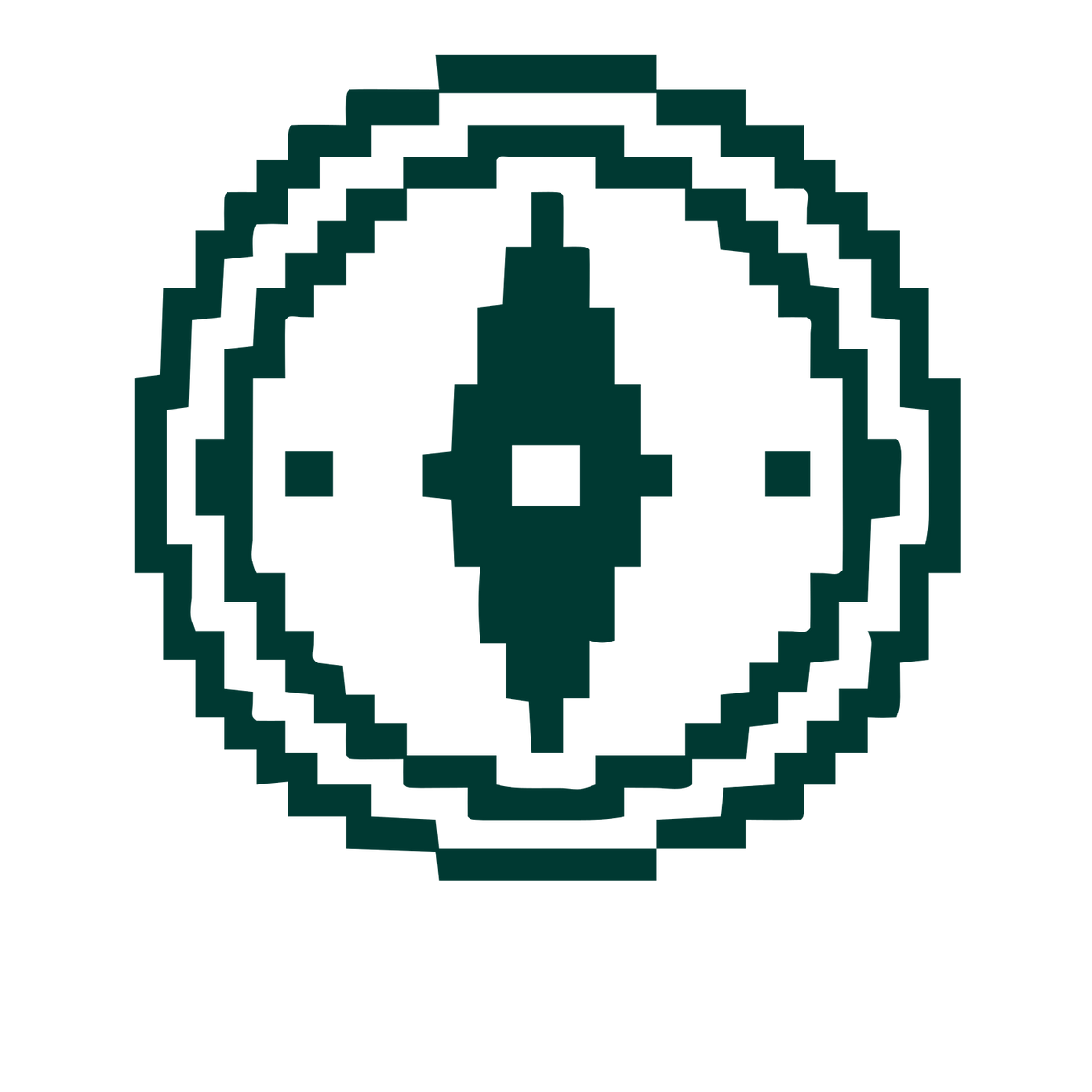 Pixel Compass Rose Logo #003932