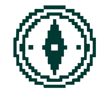 Pixel Compass Rose Logo #003932
