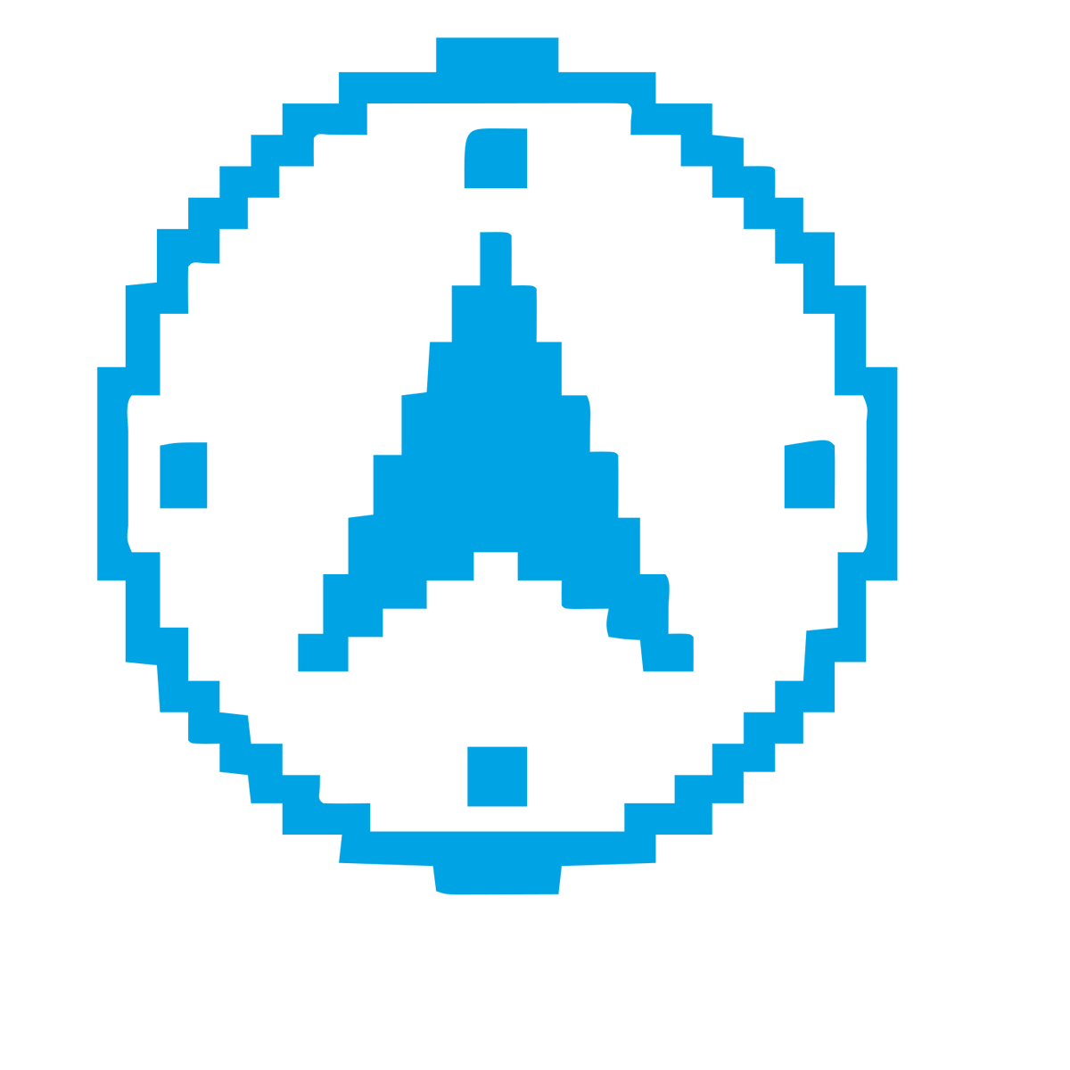 Pixel Compass Rose Logo #00a3e4
