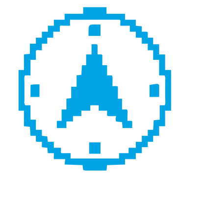 Pixel Compass Rose Logo #00a3e4