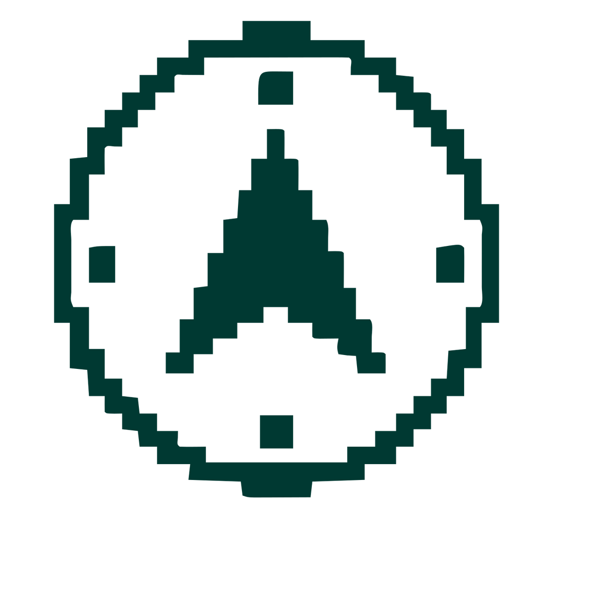 Pixel Compass Rose Logo #003932