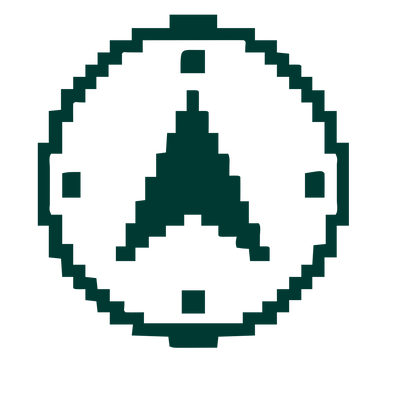 Pixel Compass Rose Logo #003932