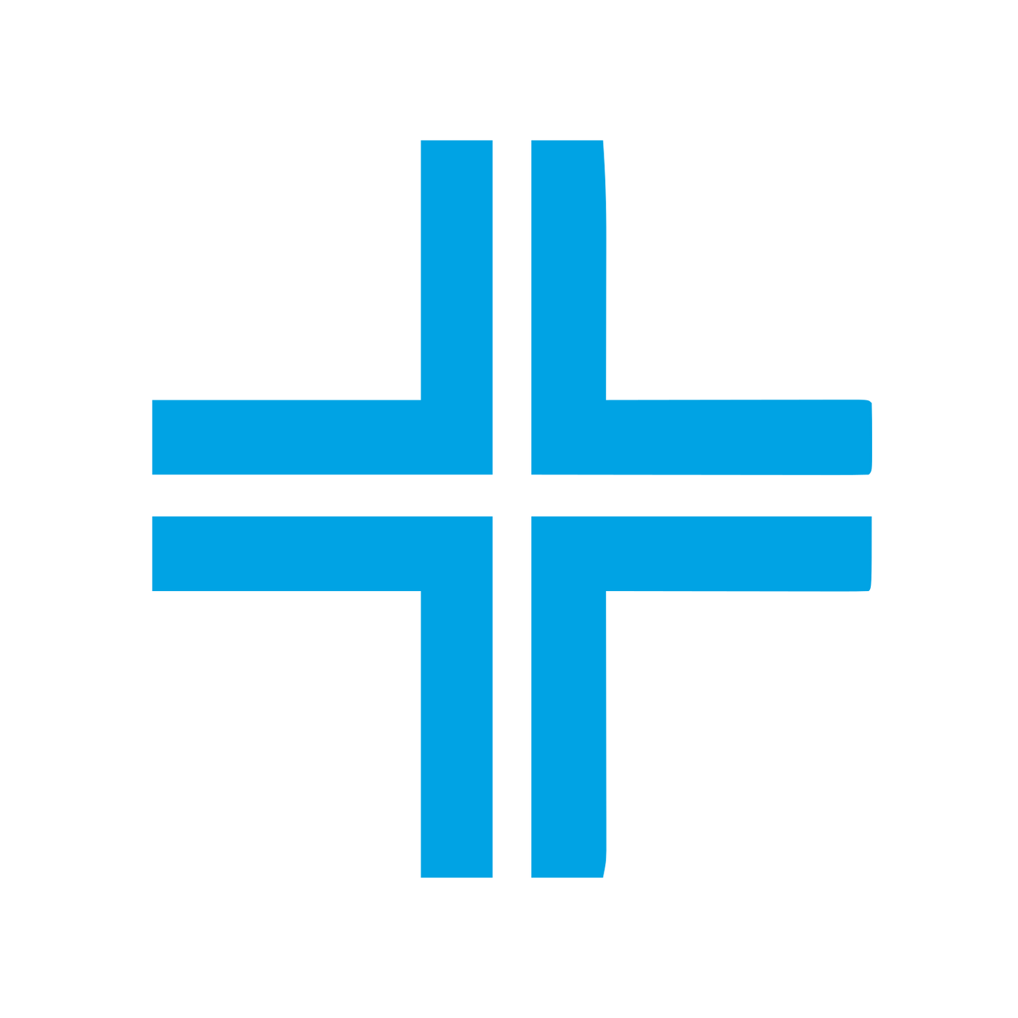 Swiss Double Bar Cross Logo #00a3e4