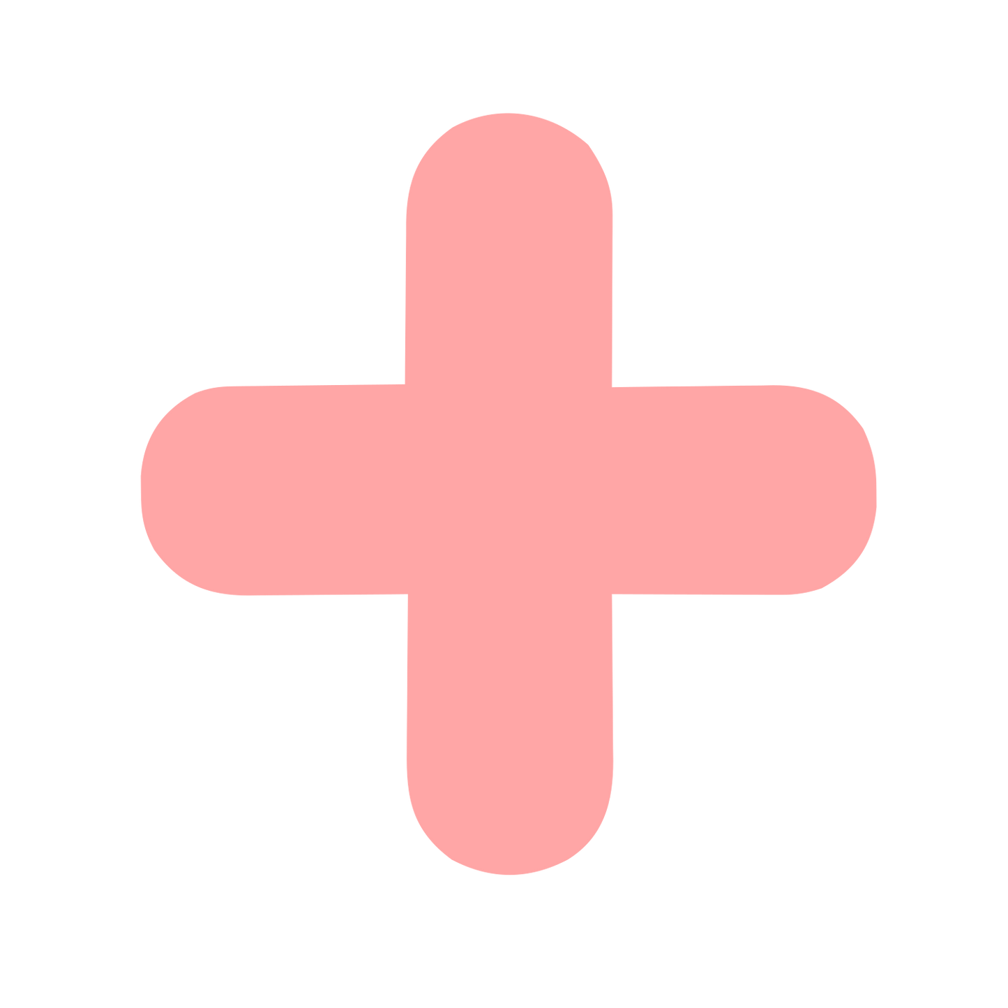 Rounded Cross Plus Logo #ffa6a6
