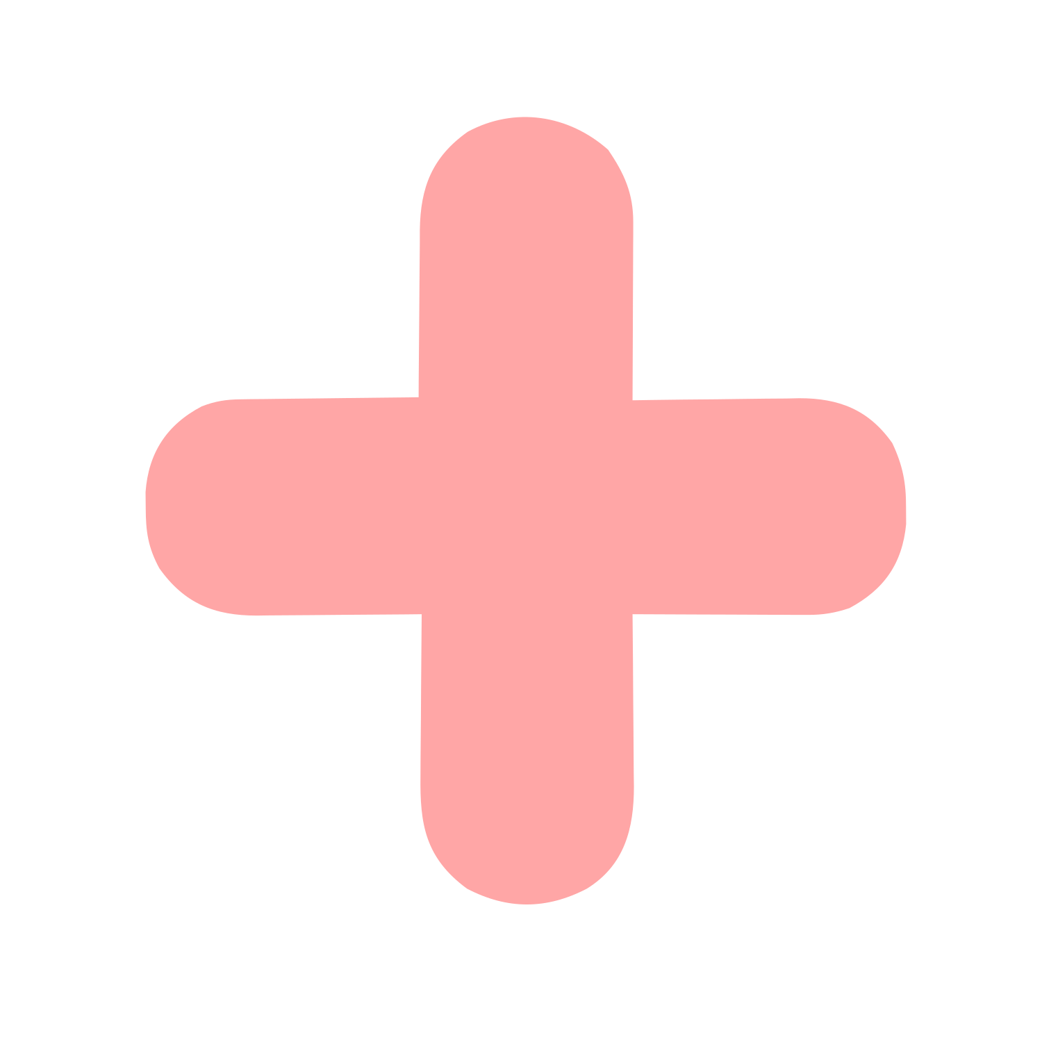Rounded Cross Plus Logo #ffa6a6