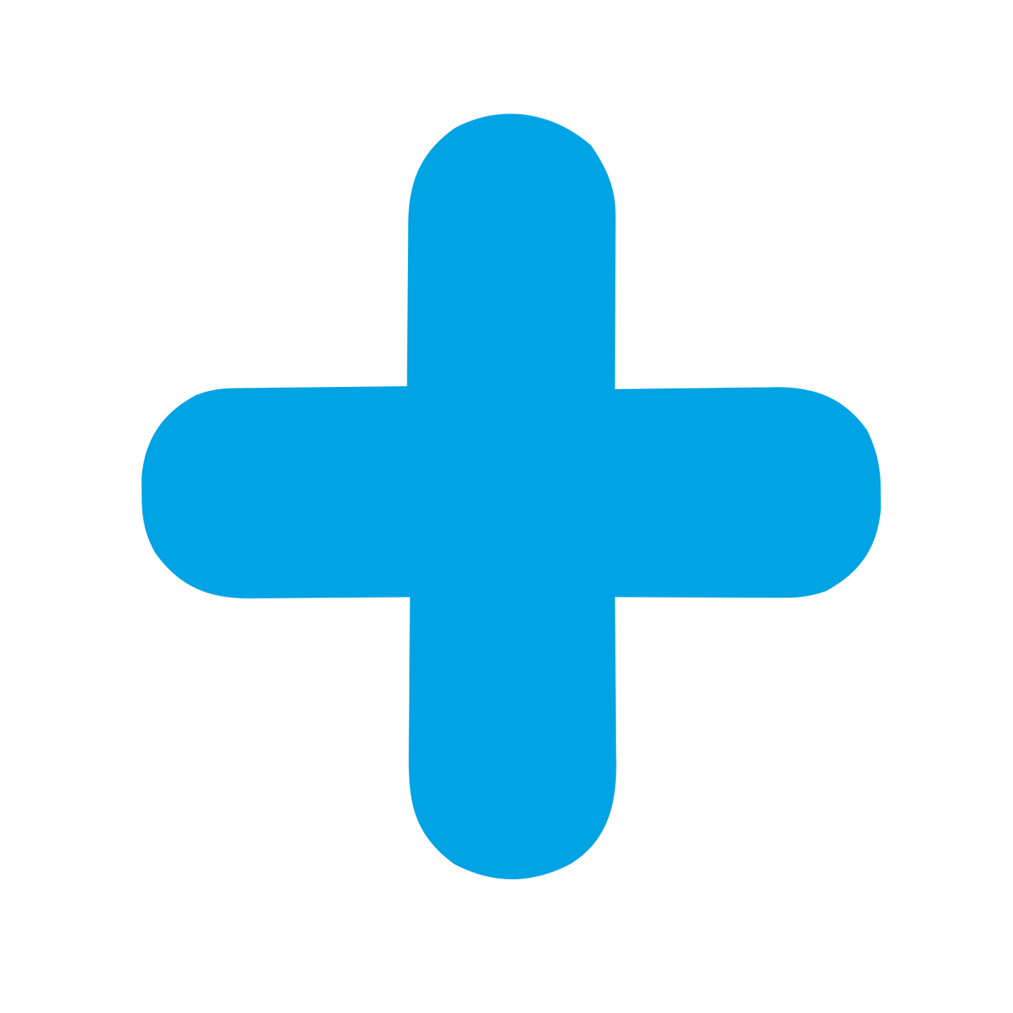 Rounded Cross Plus Logo #00a3e4