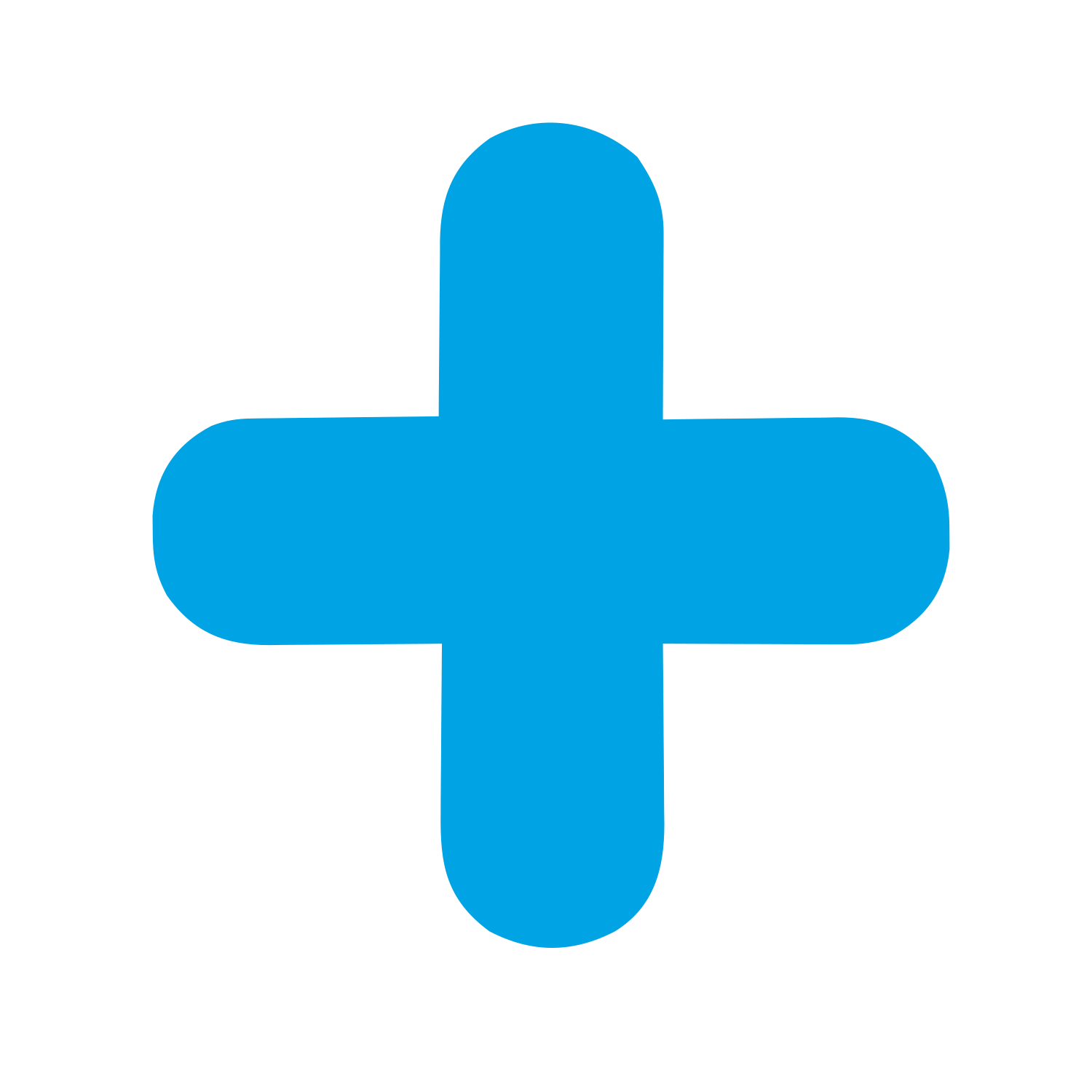 Rounded Cross Plus Logo #00a3e4