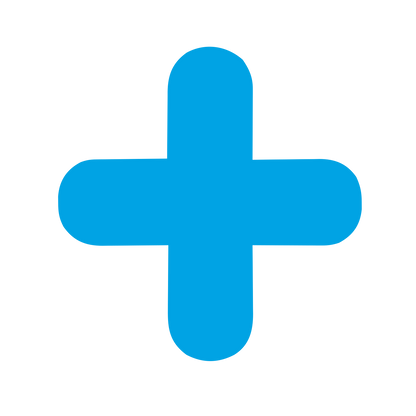 Rounded Cross Plus Logo #00a3e4