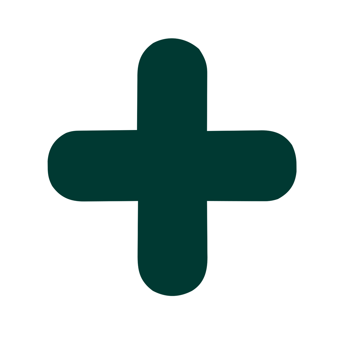 Rounded Cross Plus Logo #003932