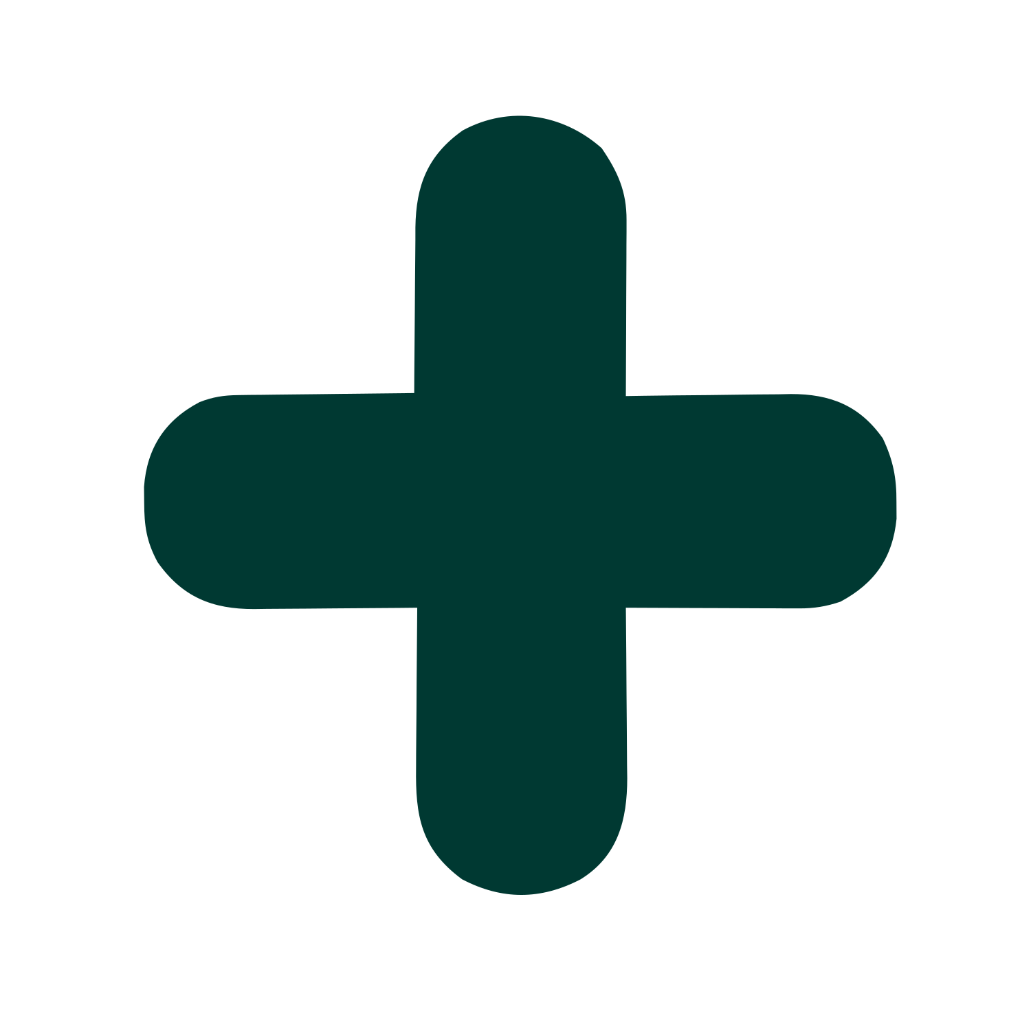 Rounded Cross Plus Logo #003932