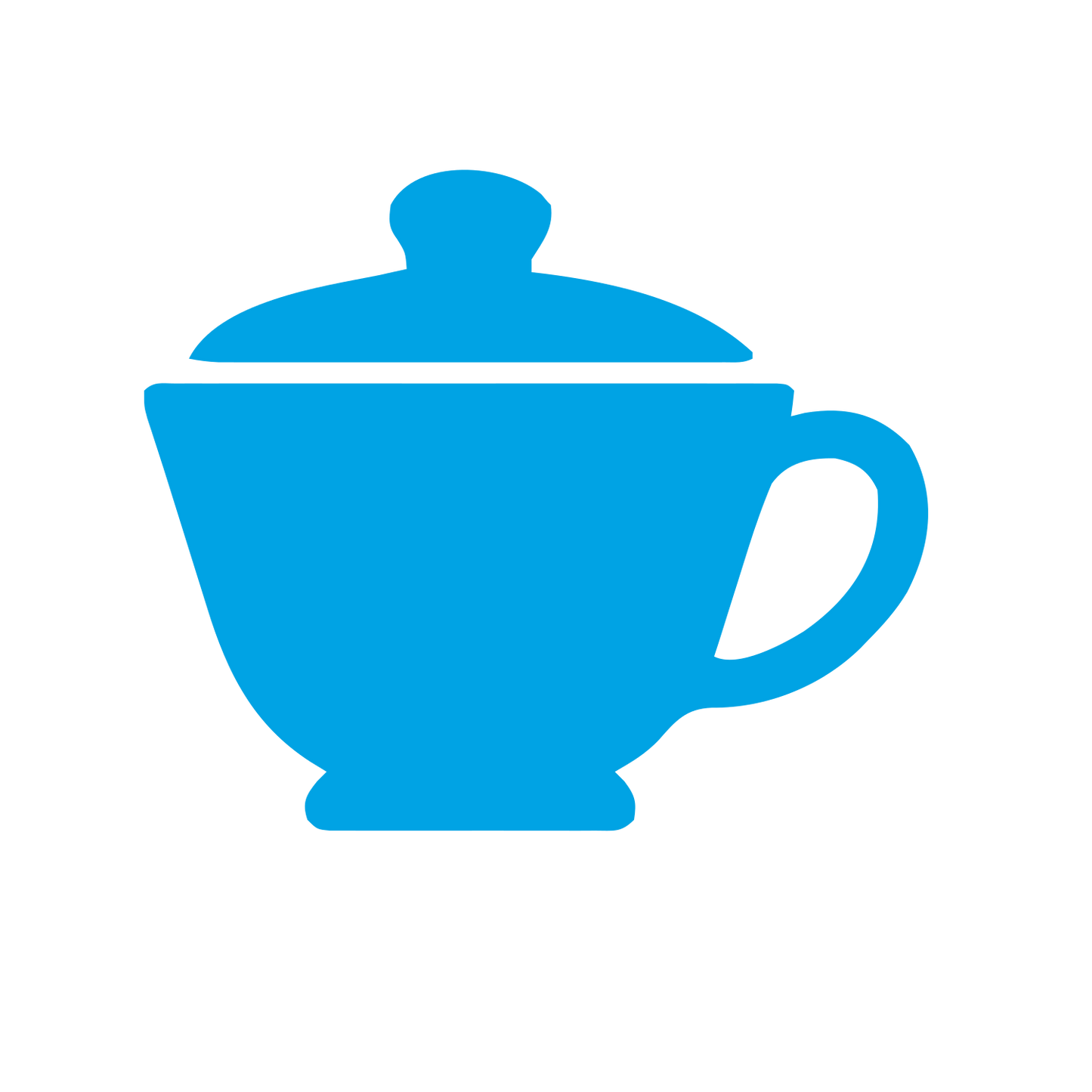 Teacup with Lid Logo #00a3e4