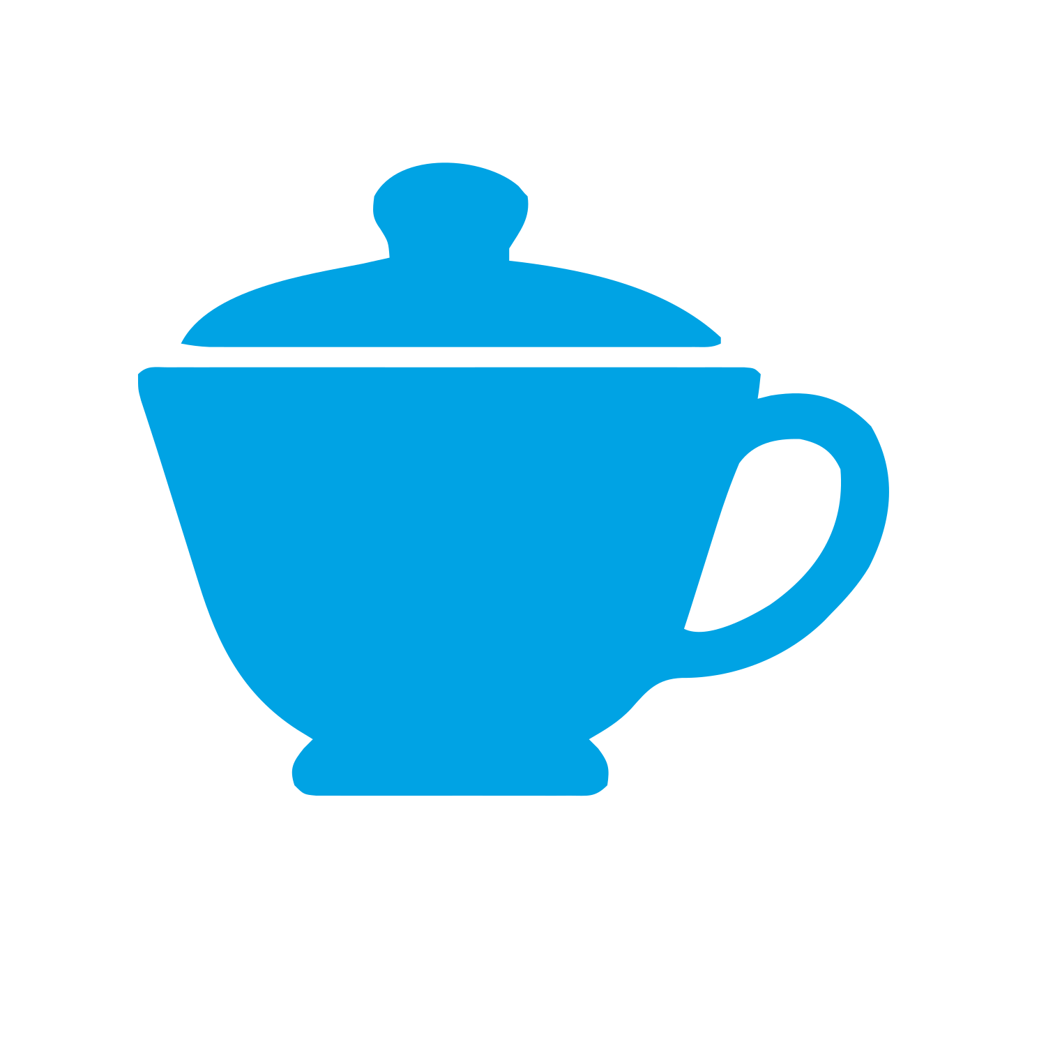 Teacup with Lid Logo #00a3e4