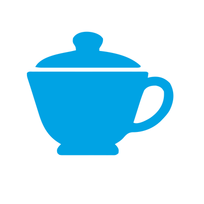 Teacup with Lid Logo #00a3e4
