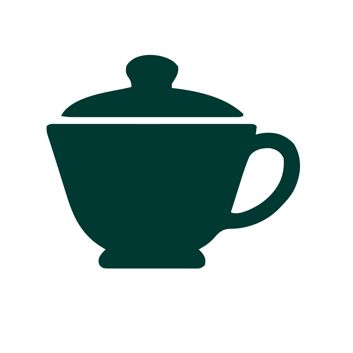 Teacup with Lid Logo #003932