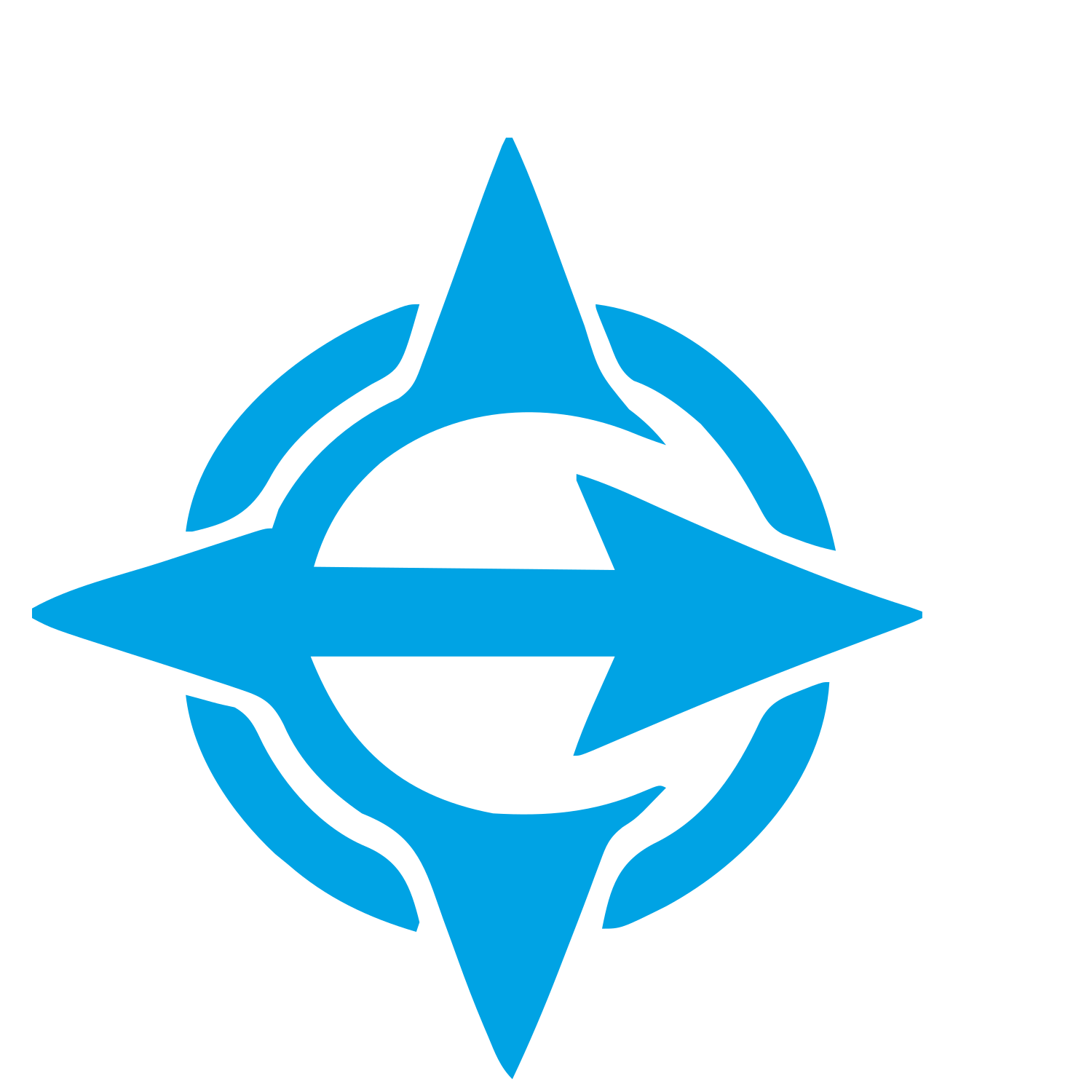 Compass Rose Arrow Logo #00a3e4