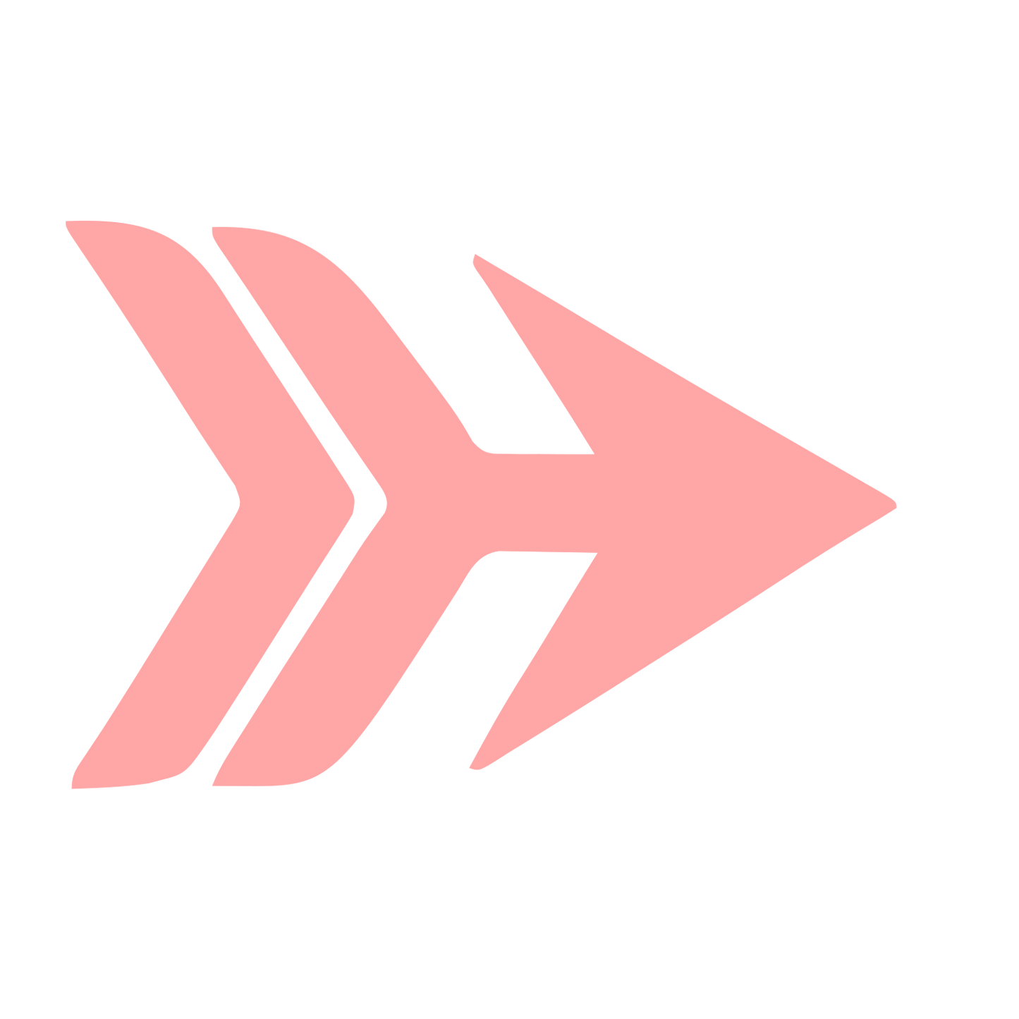 Triple Chevron Arrow Logo #ffa6a6