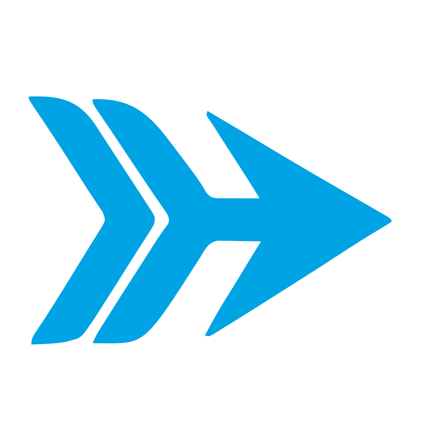 Triple Chevron Arrow Logo #00a3e4