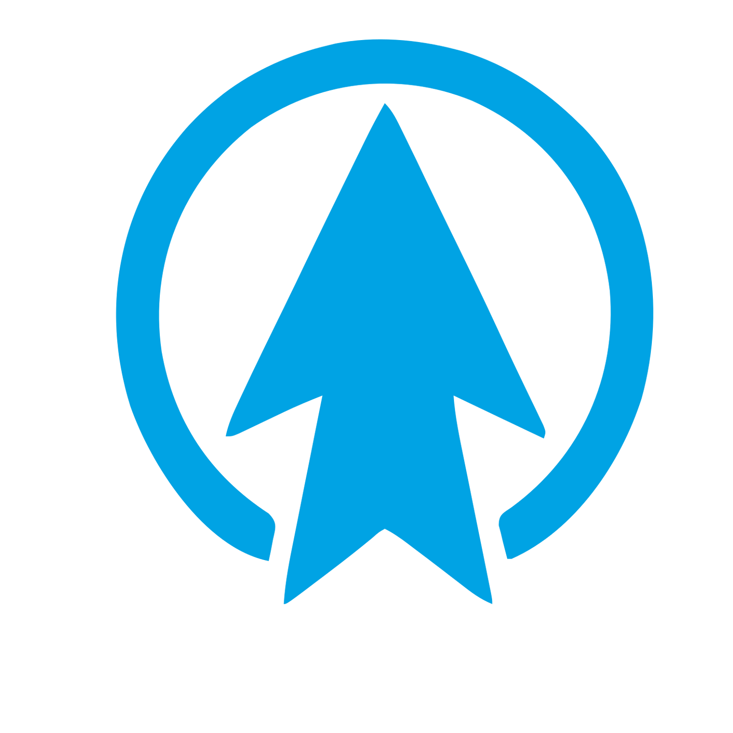 Arrow Circle Compass Logo #00a3e4
