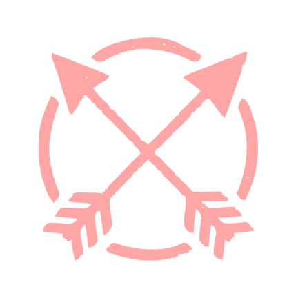 Crossed Arrows Circle Logo #ffa6a6