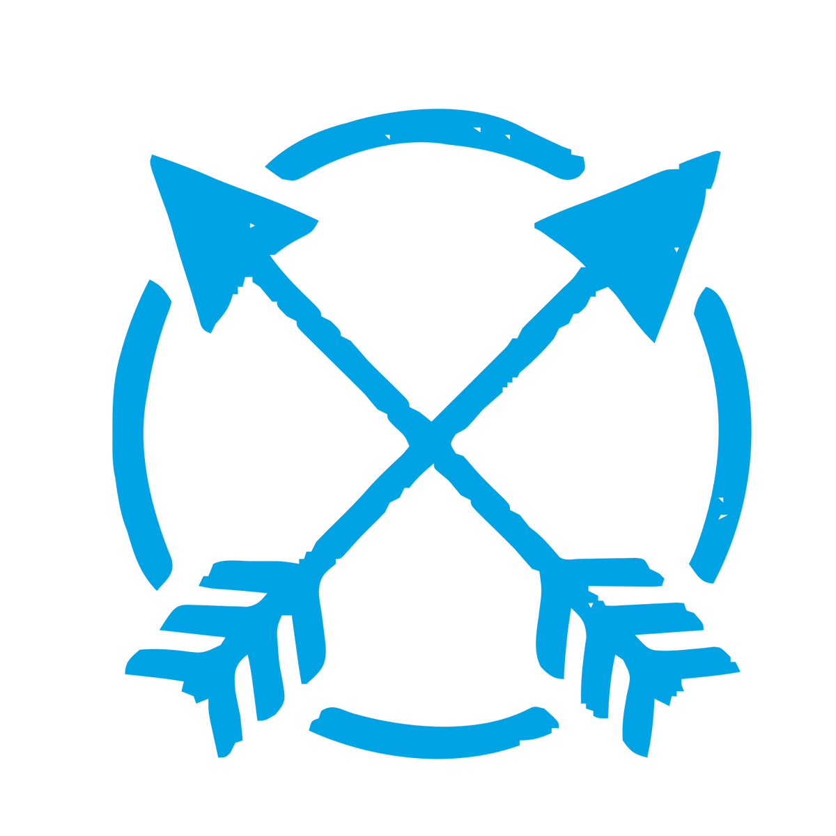Crossed Arrows Circle Logo #00a3e4