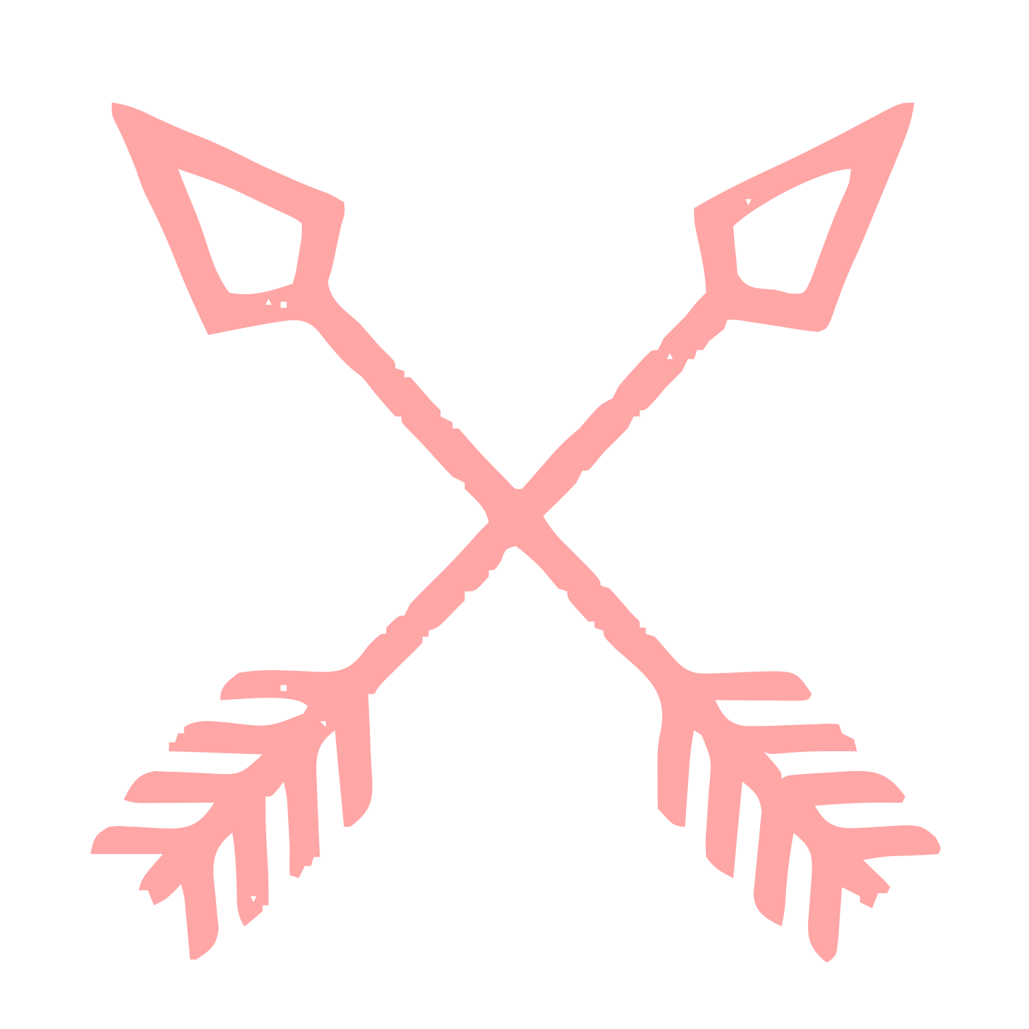 Crossed Arrows Boho Logo #ffa6a6