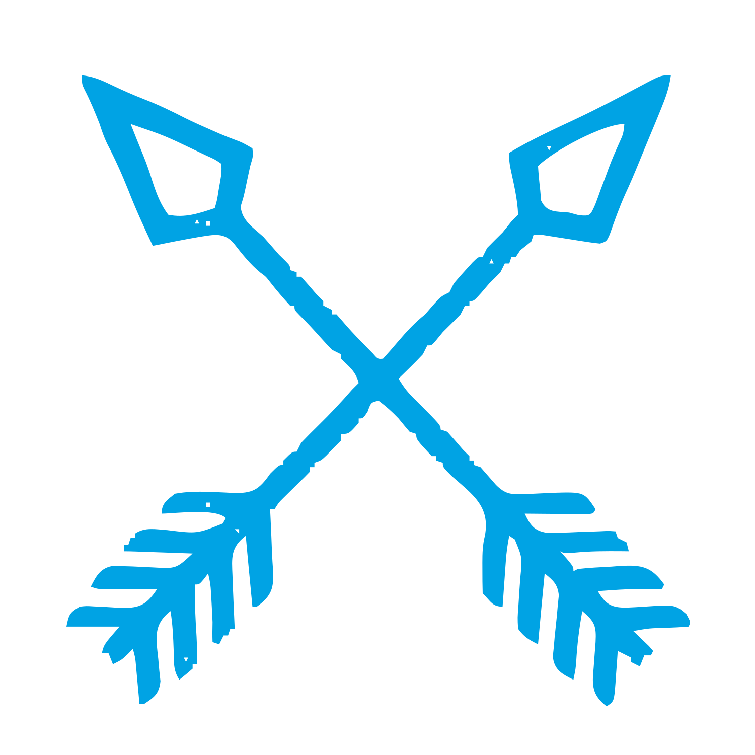 Crossed Arrows Boho Logo #00a3e4