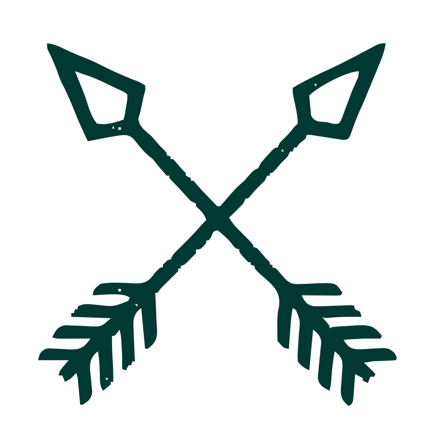 Crossed Arrows Boho Logo #003932