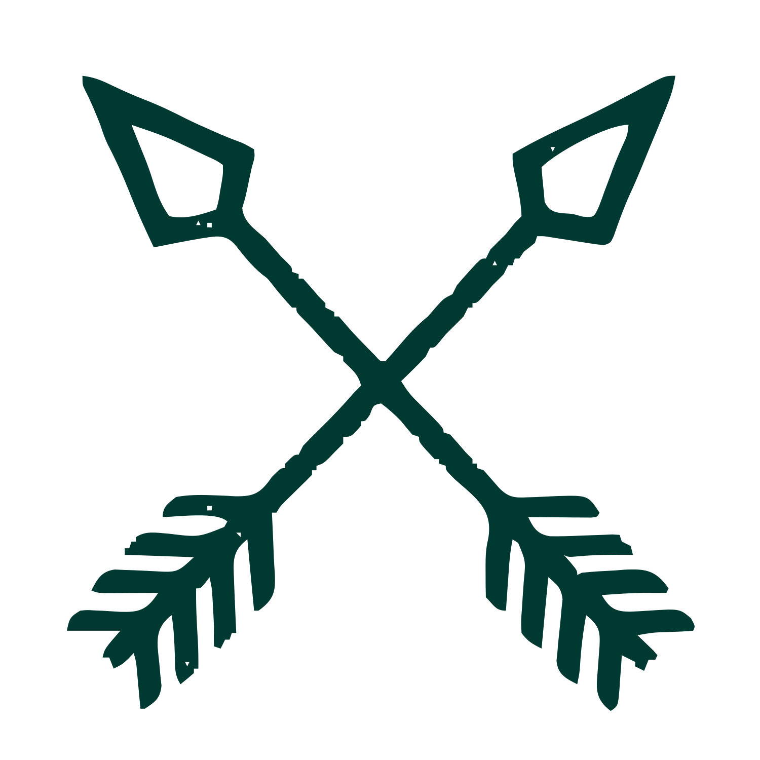 Crossed Arrows Boho Logo #003932