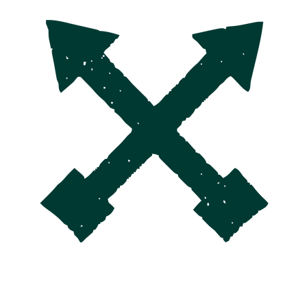 Crossed Arrows Riso Logo #003932