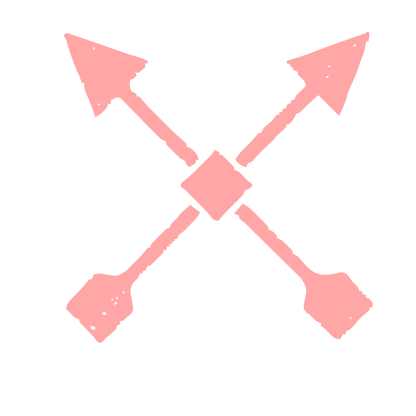 Crossed Arrows Riso Logo #ffa6a6