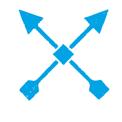Crossed Arrows Riso Logo #00a3e4