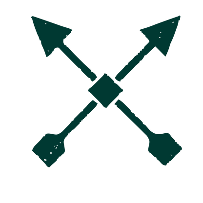 Crossed Arrows Riso Logo #003932
