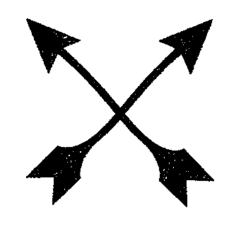 Crossed Arrows Riso Print Logo