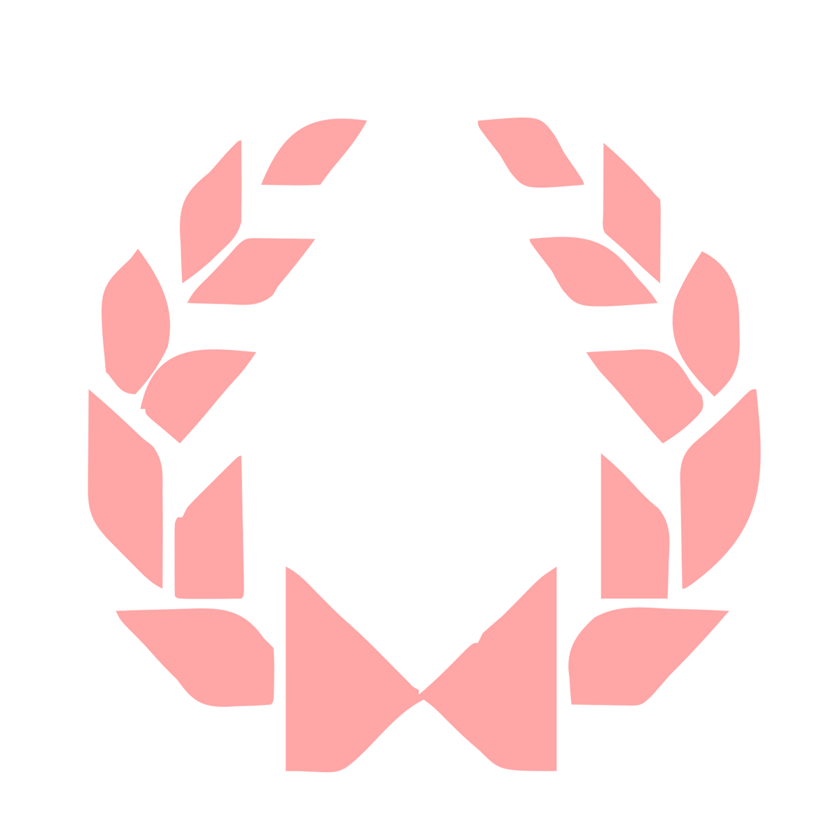 Bold Geometric Wreath Logo #ffa6a6