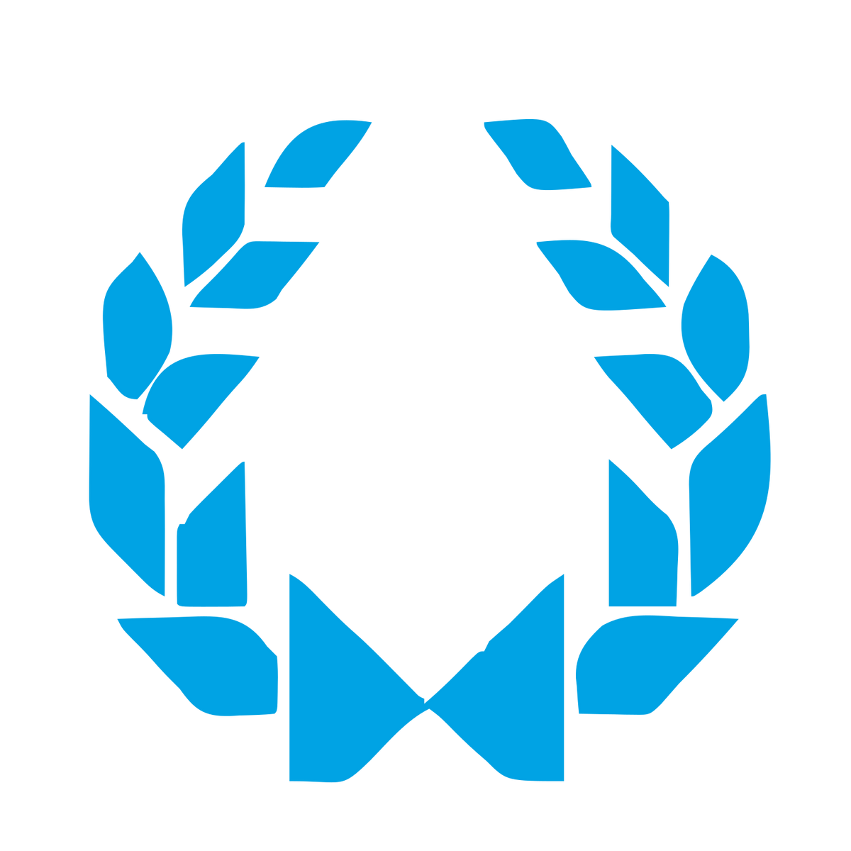 Bold Geometric Wreath Logo #00a3e4