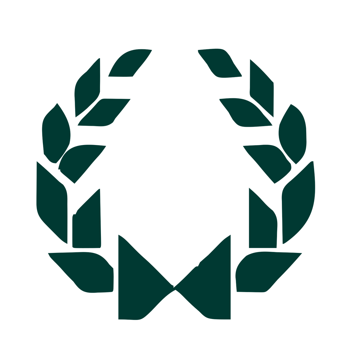 Bold Geometric Wreath Logo #003932