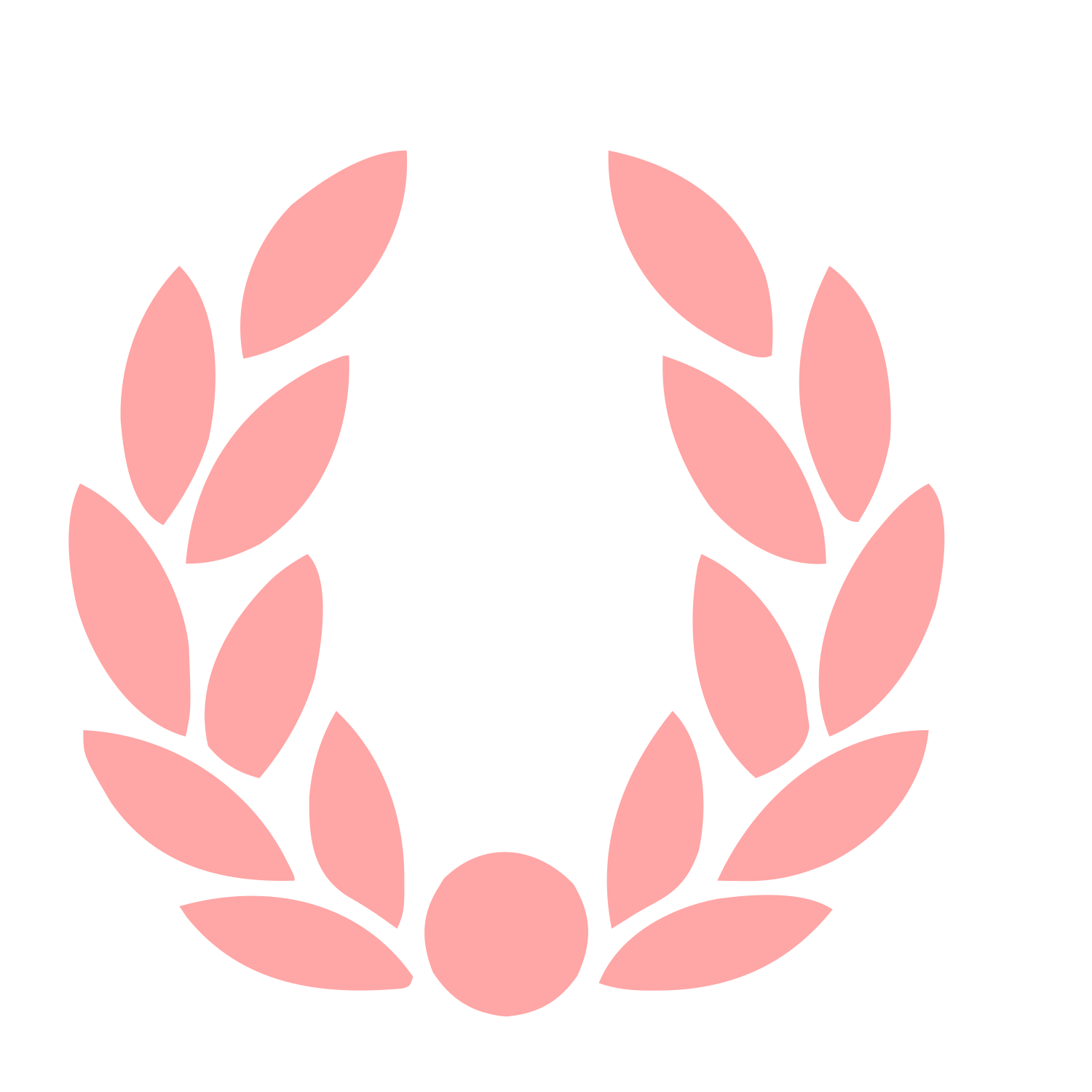 Laurel Wreath Emblem Logo #ffa6a6