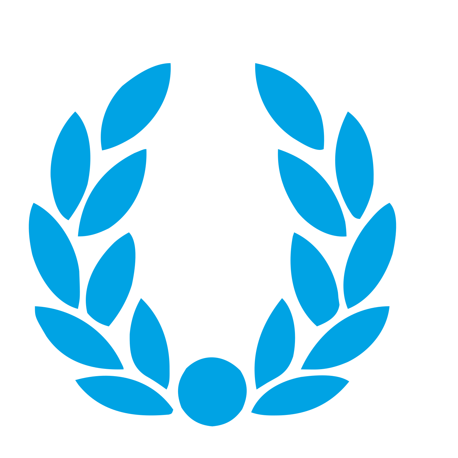 Laurel Wreath Emblem Logo #00a3e4
