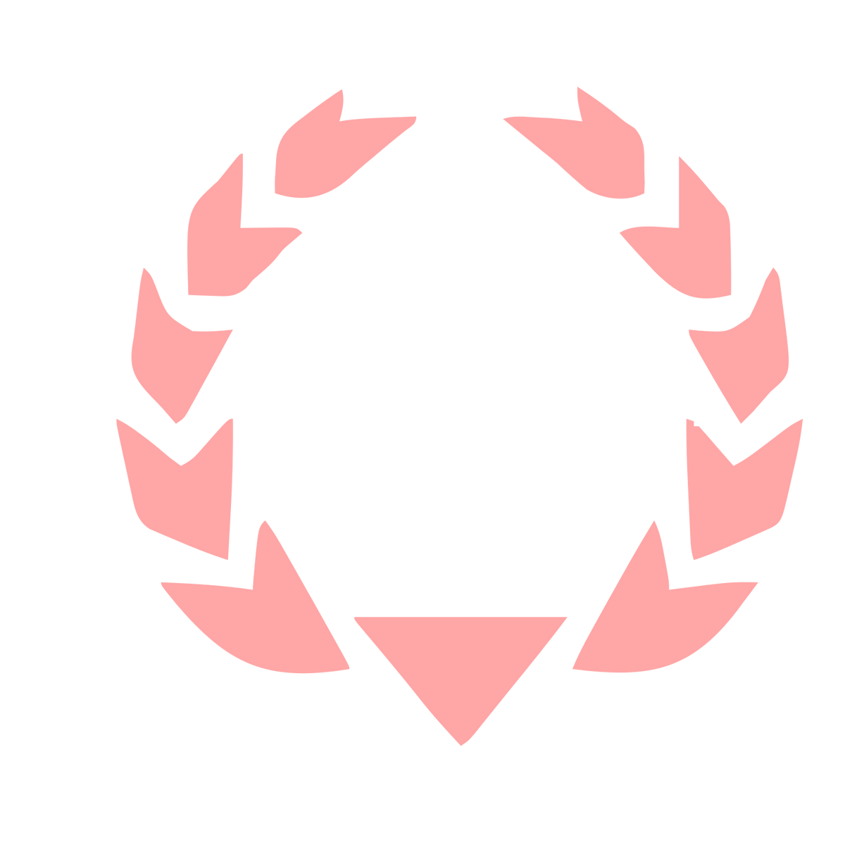 Bold Geometric Wreath Logo #ffa6a6