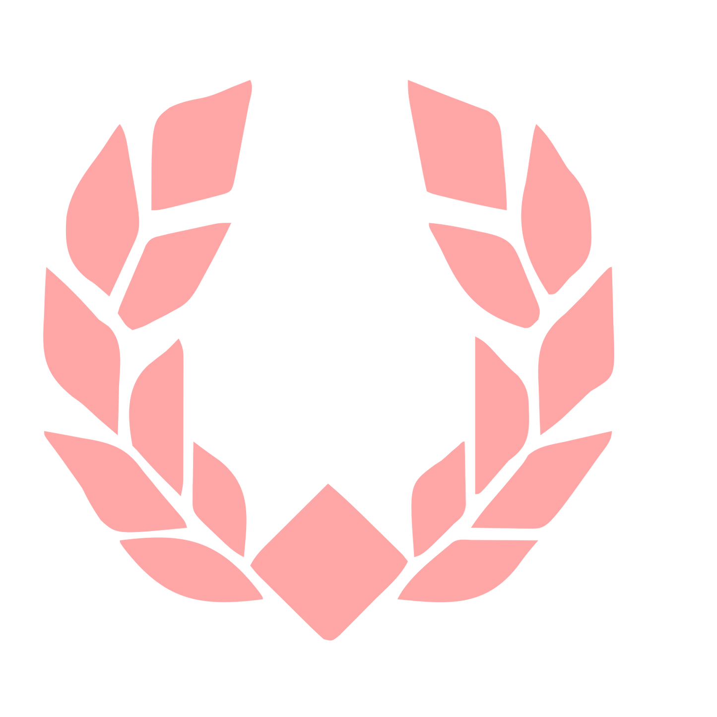 Bold Geometric Wreath Logo #ffa6a6