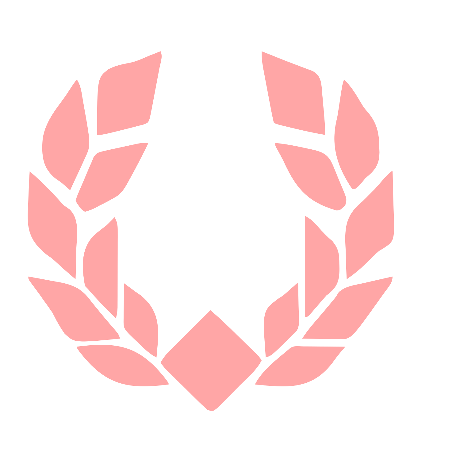 Bold Geometric Wreath Logo #ffa6a6