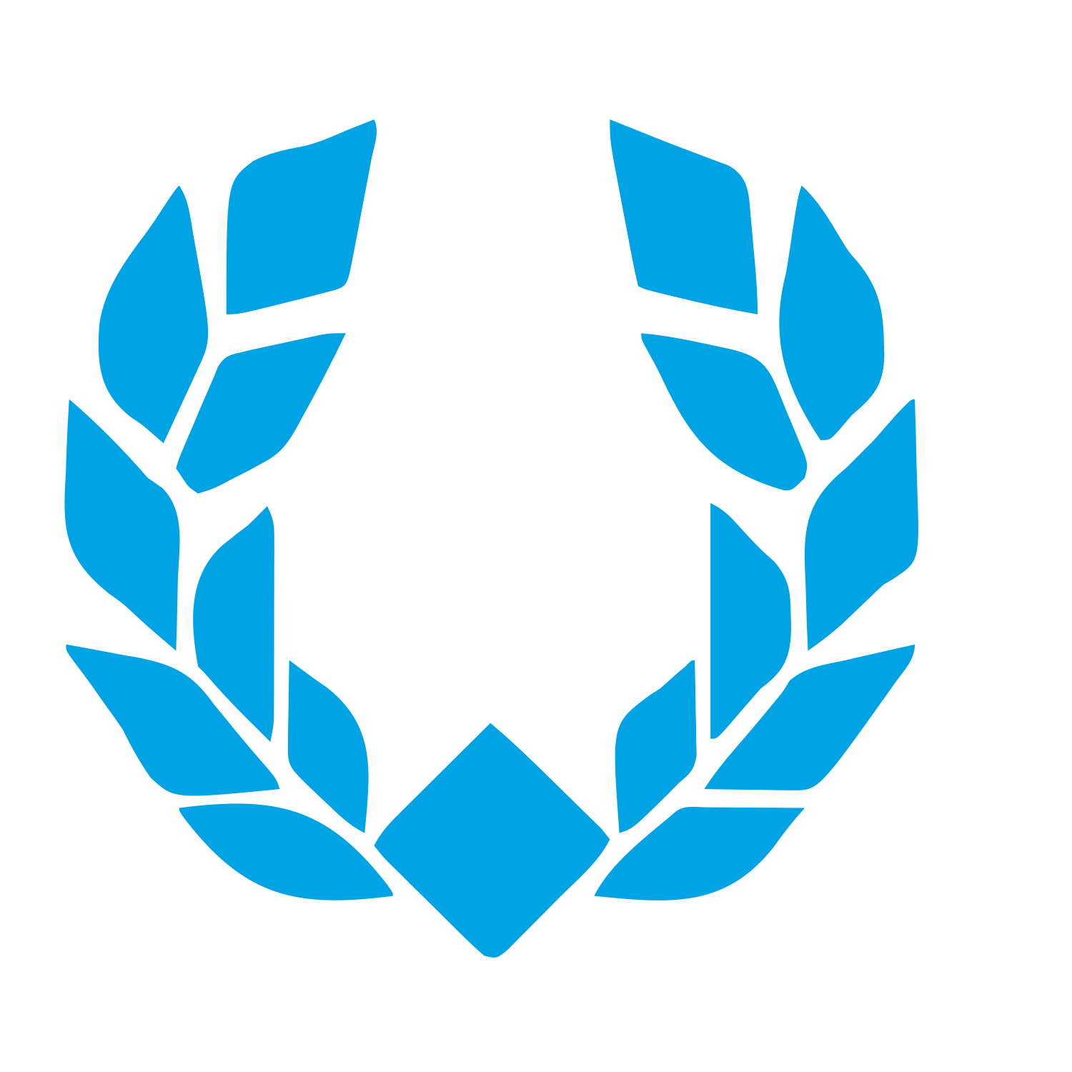 Bold Geometric Wreath Logo #00a3e4